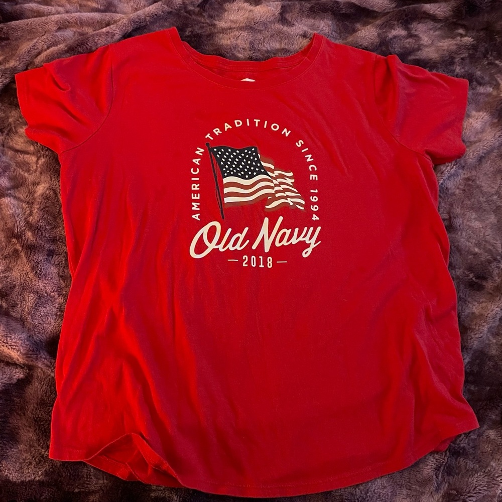 Old Navy - red American Flag t shirt - Picture 1 of 8